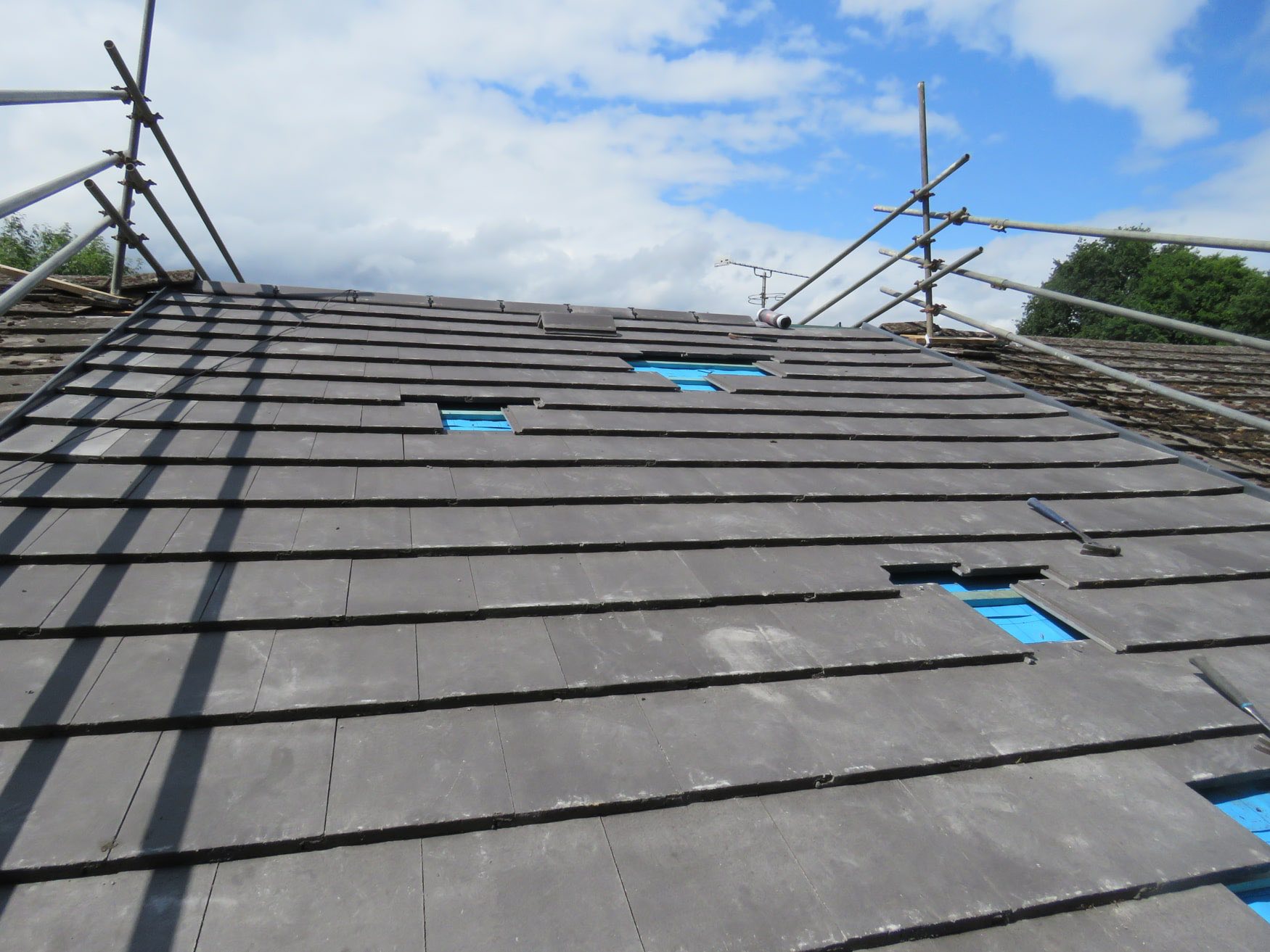 Natural slate roof repair in Hayle