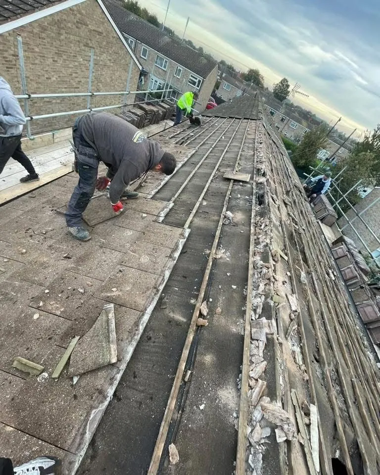 Roof strip and re-felt in progress in Hayle